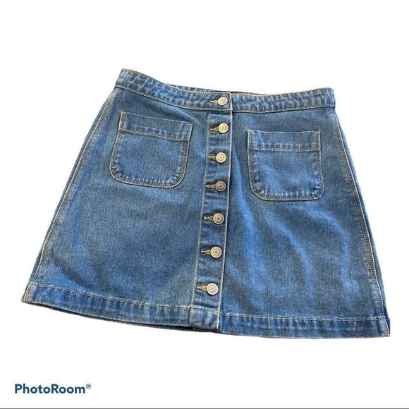Brandy Melville Cotton Blue Denim Mini Skirt M - Picture 1 of 7